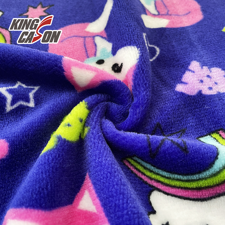 Kingcason Cartoon Animals Double Faced Flannel Fleece Fabric