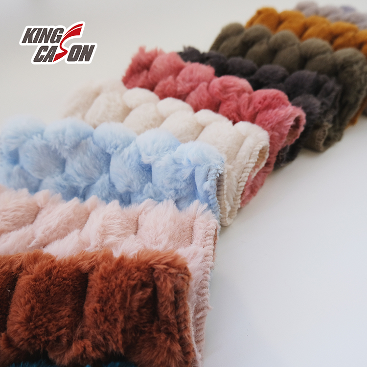 Kingcason Plain Fashion Comfortable 20mm Jacquard Faux Fur Fabric