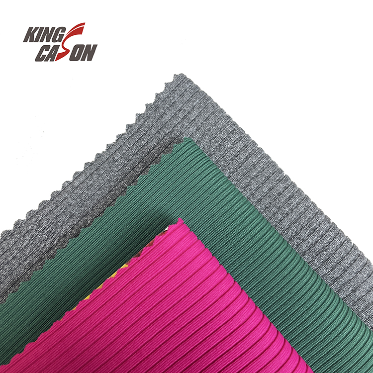 Kingcason Grey Athleisure 2*2 Ribbed Fashion Apparel Fabric