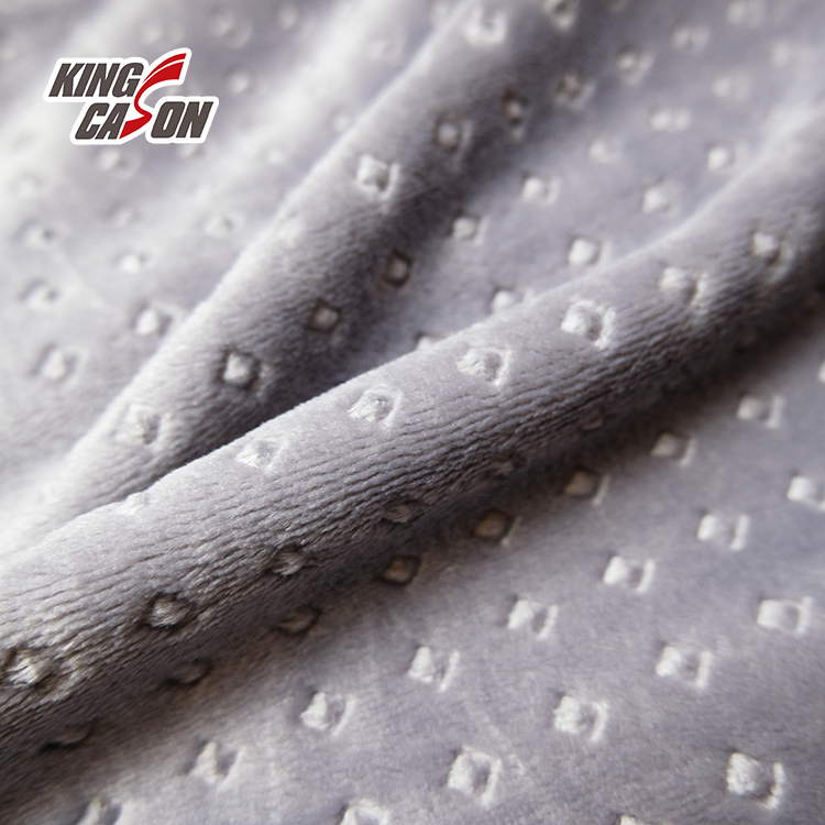 Kingcason Embossed Dot Dyed Grey Flannel Fleece Fabric