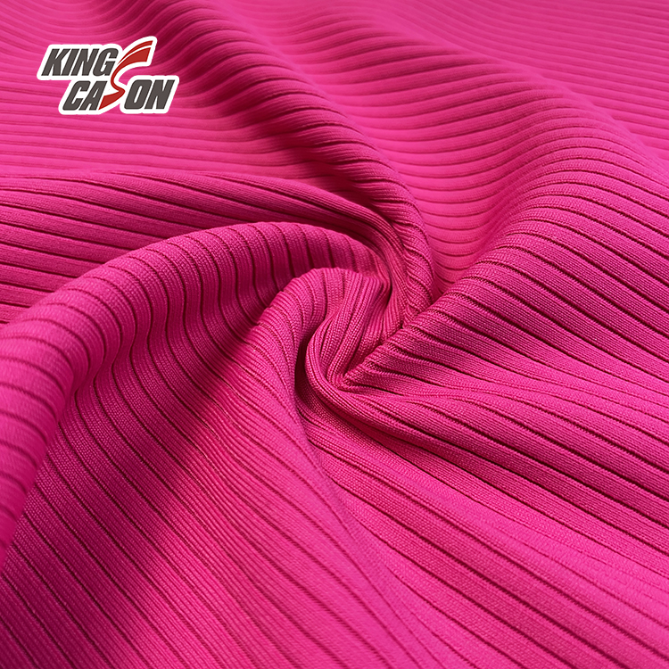Kingcason Barbie Pink Athleisure Rib Knit Fabric