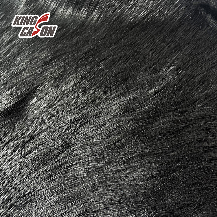 Black 70mm Long Pile Faux Fur Fabric