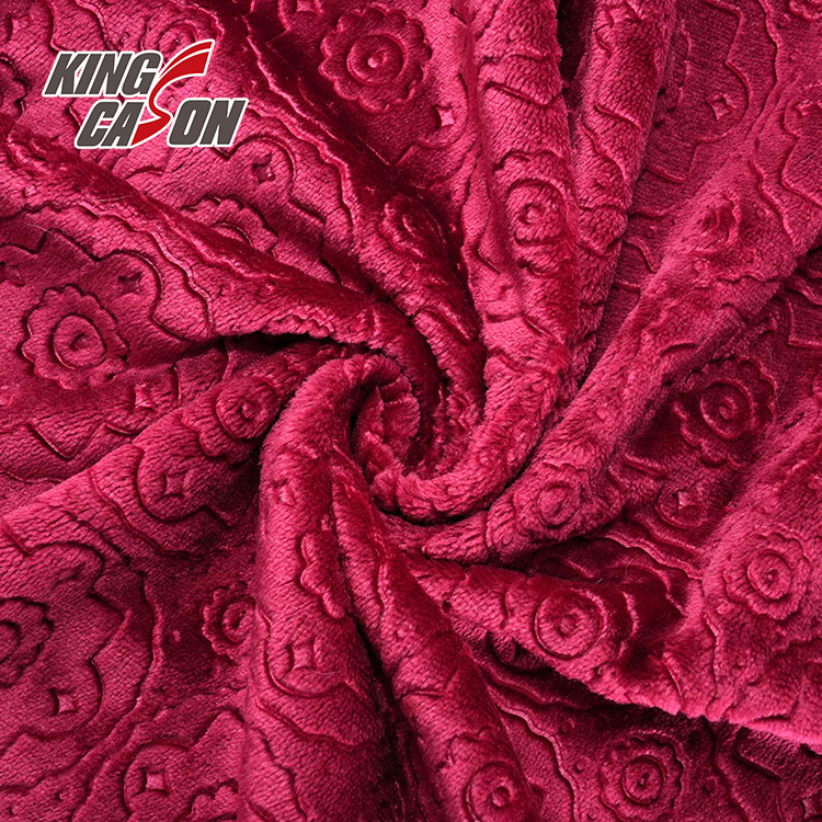 Kingcason Red Two Sides Flannel Fleece Fabric
