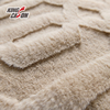 Khaki Grey Jacquard Emboss Geometric Faux Fur Fabric for Cushion