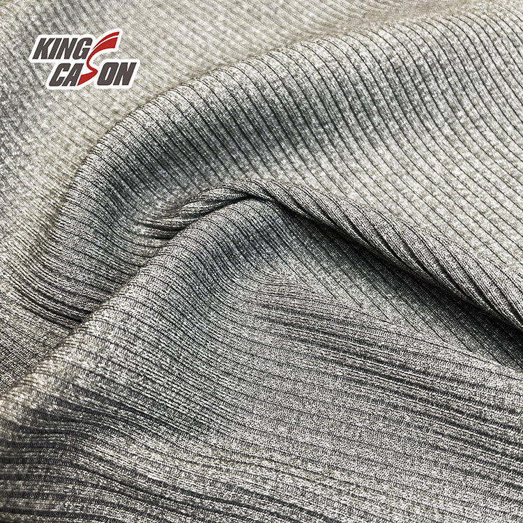 Kingcason Grey Athleisure 2*2 Ribbed Fashion Apparel Fabric