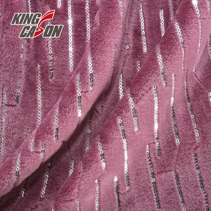 Kingcason Pink Double Sides Embroidery Flannel Fleece Fabric