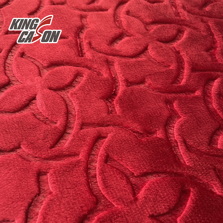 Kingcason Red One Side Embossed 300g Flannel Fleece Fabric