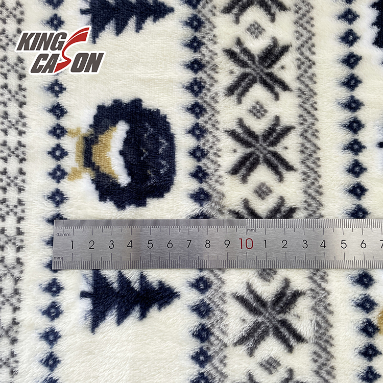 Kingcason Christmas Style Two Sides Brush Flannel Fleece Fabric