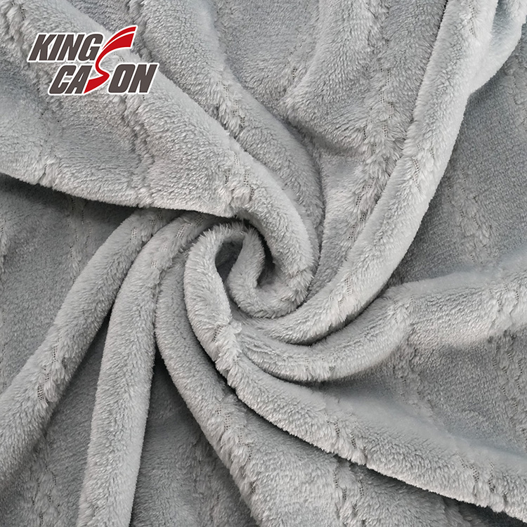 Kingcason Grey High Density Jacquard Double Faced Flannel Fabric