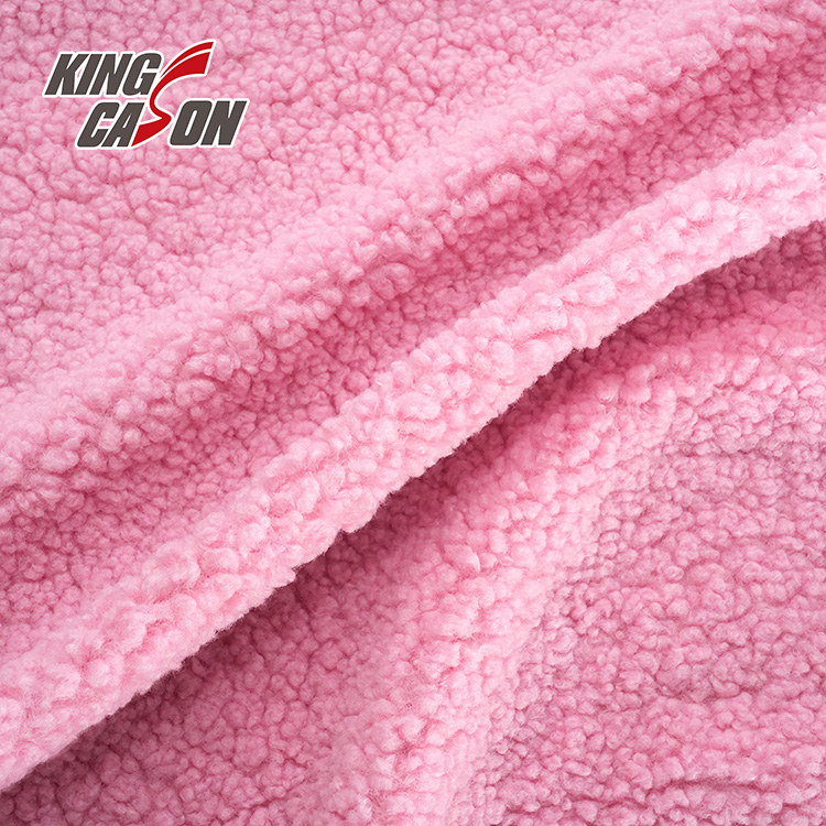 Kingcason Pink One Side 270g Sherpa Fleece Fabric