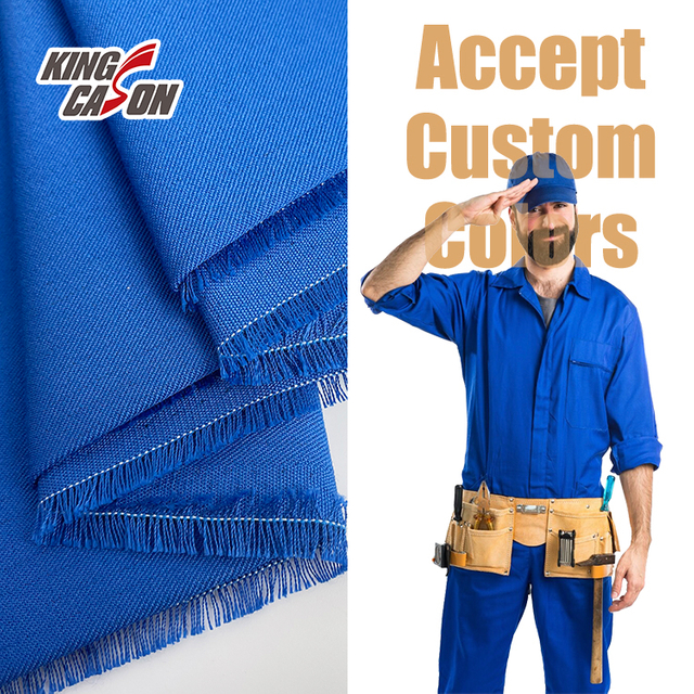 Kingcason Fireproof Fiber Heat Resistant Blue Workwear Para Aramid Fabric
