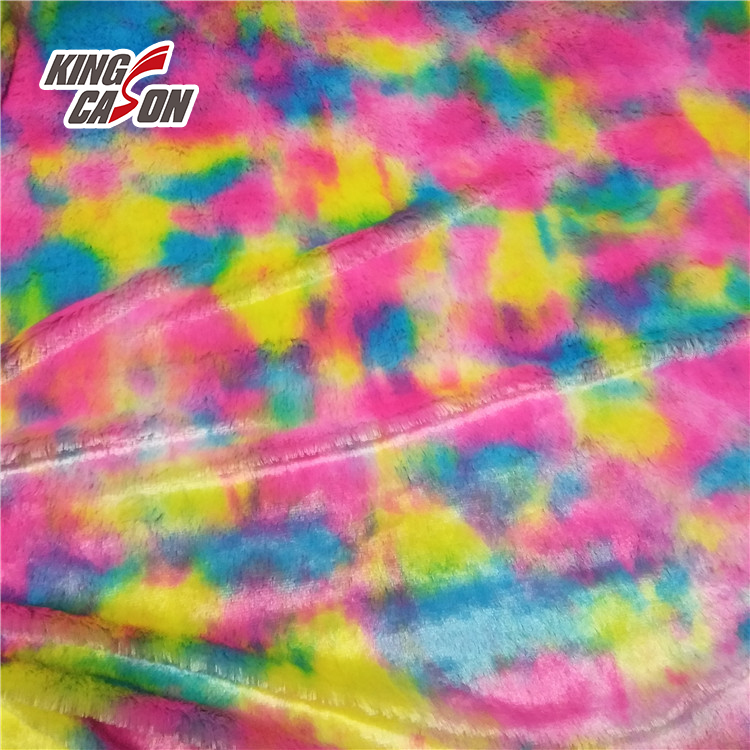 Colorful Tie Dyeing 20-40mm PV Fleece Fabric for Toy