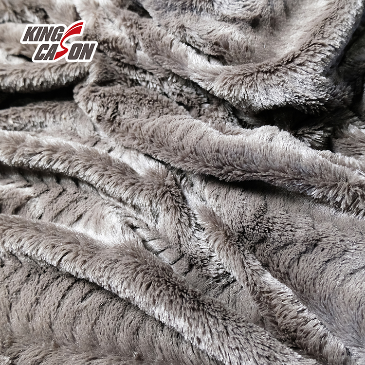 Kingcason Shiny Luxury Grey Faux Fur Fabric