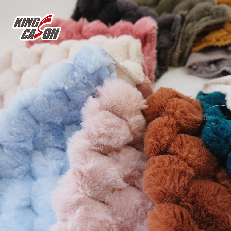 Kingcason Plain Fashion Comfortable 20mm Jacquard Faux Fur Fabric