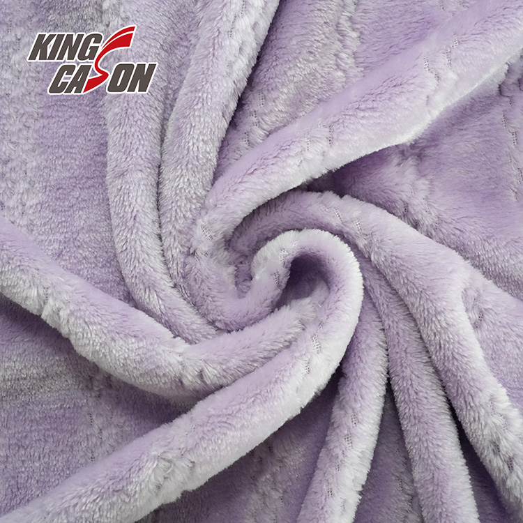Kingcason Purple Jacquard Soft Blanket Fabric