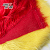 Red Yellow Shaggy 7cm Long Pile Faux Fur Fabric
