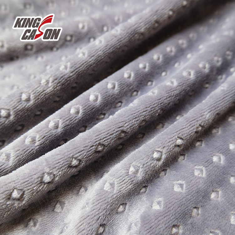 Kingcason Embossed Dot Dyed Grey Flannel Fleece Fabric