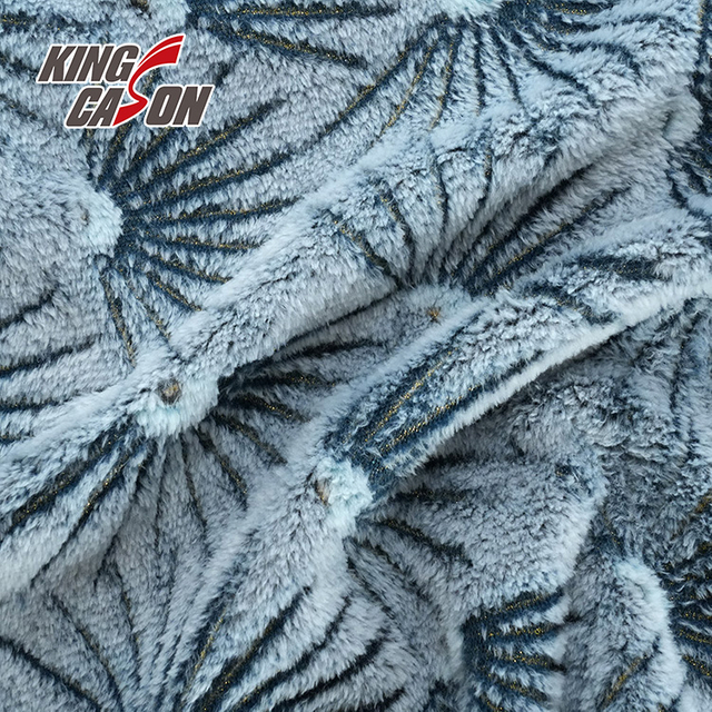 Kingcason Grey Bronzing Double Sides Flannel Fleece Fabric