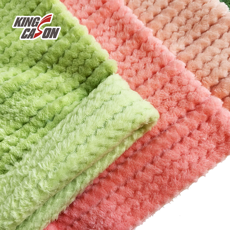 Kingcason Macaron Color Two Sides Brush Flannel Fleece Fabric