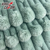 Kingcason Green Jacquard Rabbit Faux Fur Fabric