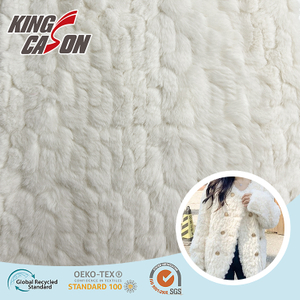 Kingcason White Spray Plush Fake Fur Fabric