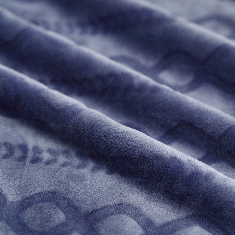 Chain Carving Navy Spandex Minky Fabric