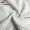 Kingcason White Stripe Carving Rabbit Faux Fur Fabric