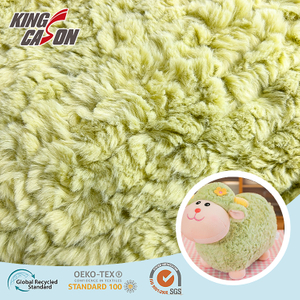 Kingcason Green Jacquard Plush Toy Fabric
