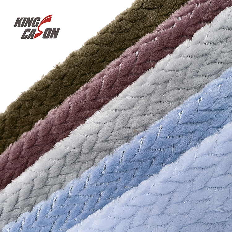 Kingcason Jacquard Weave Double Sides Flannel Fleece Fabric