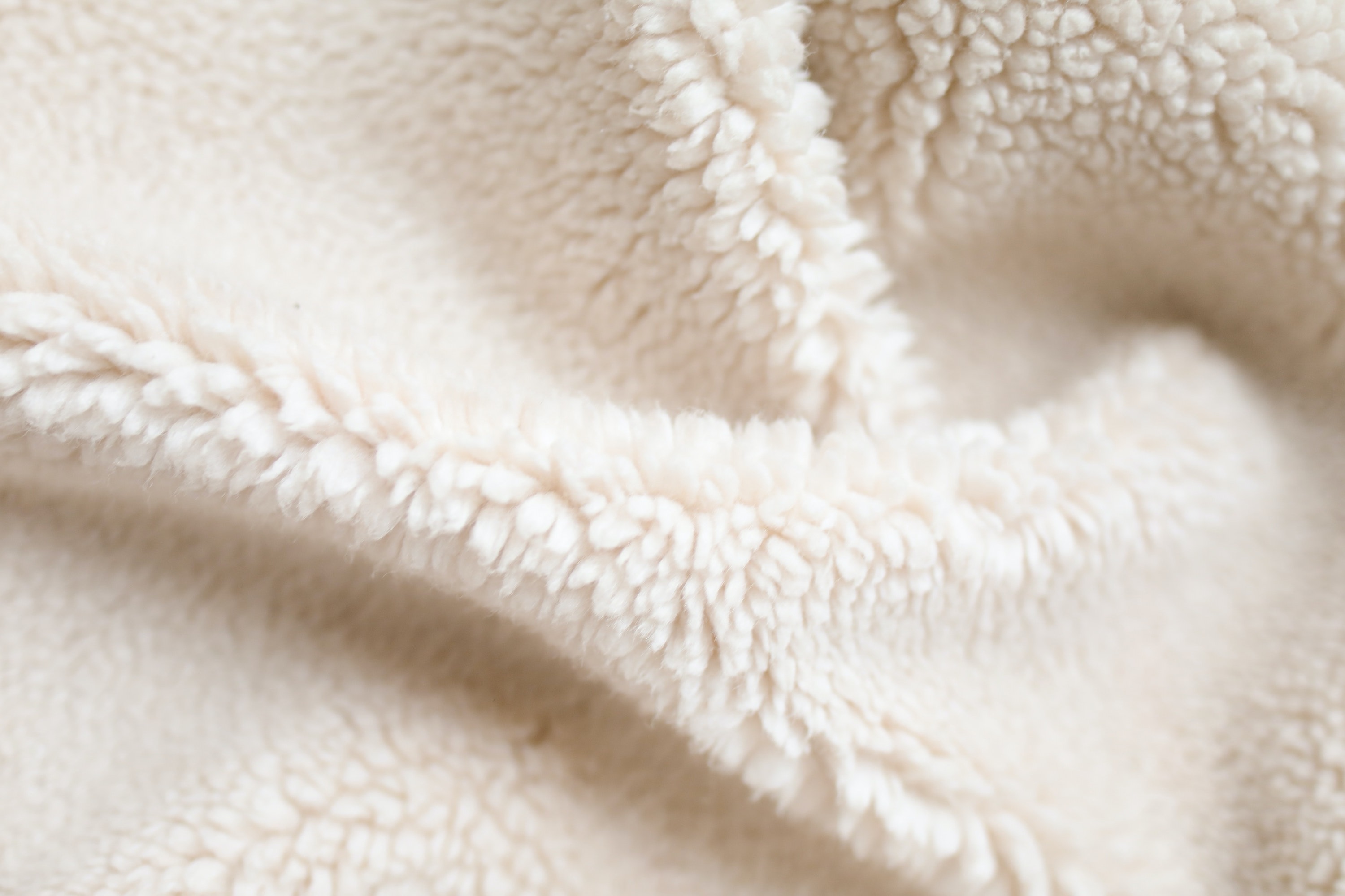 Solid Cream Berber Sherpa Fleece Fabric