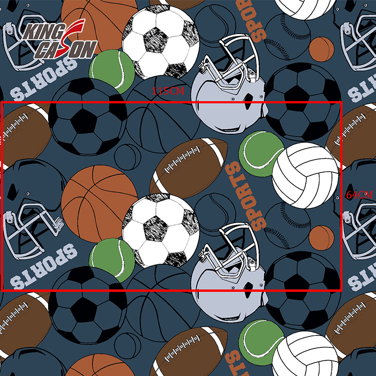 Kingcason Super Soft Sport Print Flannel Fleece Fabric3