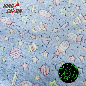 Kingcason Blue Universe Luminous Coral Fleece Fabric