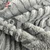 Kingcason Grey Stripe Cutting Rabbit Faux Fur Fabric