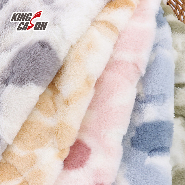 Kingcason Luxury Tie Dyeing Fantastic Rabbit Fur Fabric