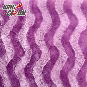 Kingcason Purple Wave Cation Jacquard Rabbit Faux Fur Fabric