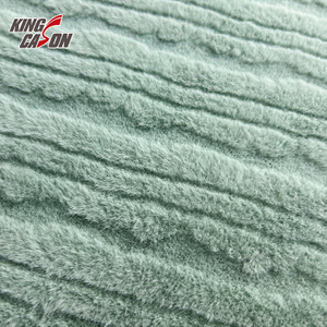 Kingcason Green Carving Blanket Rabbit Faux Fur Fabric