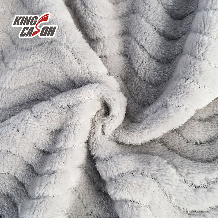 Kingcason Jacquard Plain Flannel Blanket Fabric