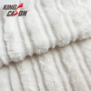 Kingcason White Jacquard Stripe Rabbit Fake Fur Fabric