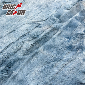 Kingcason Blue Tie Dyeing Stripe Fake Fur Fabric