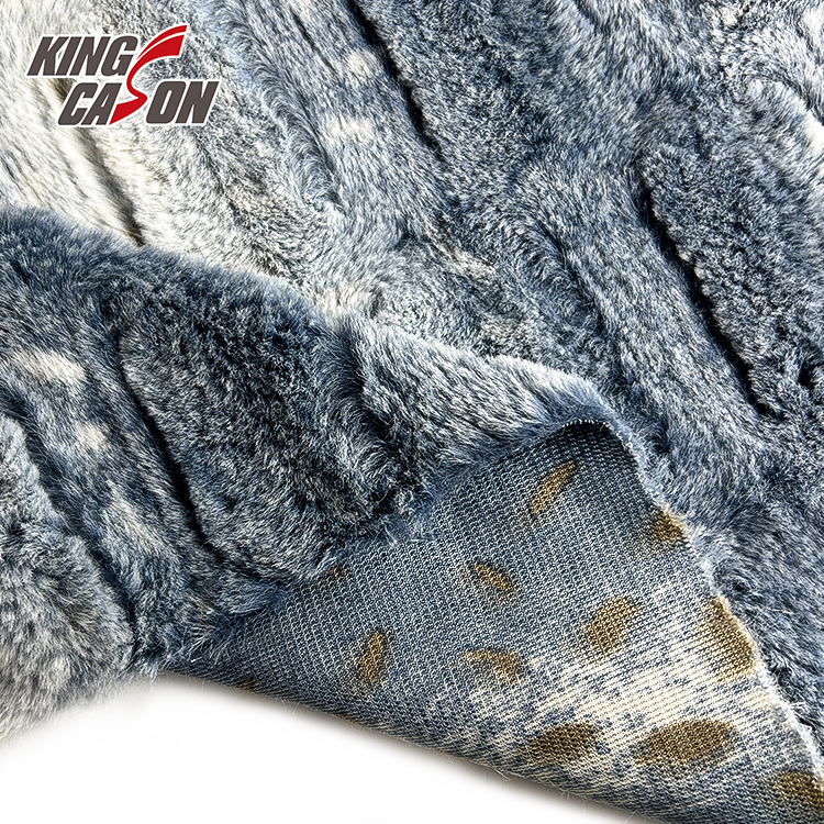 Kingcason Fashion Blue Tie Dyeing Fur Fabric