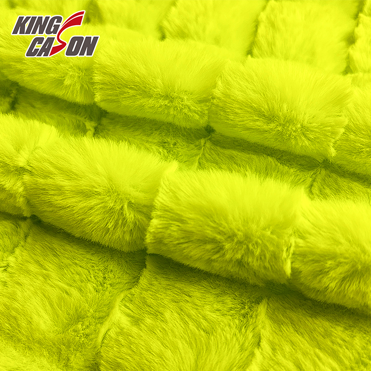 Kingcason Fashion Green Jacquard Faux Fur Fabric