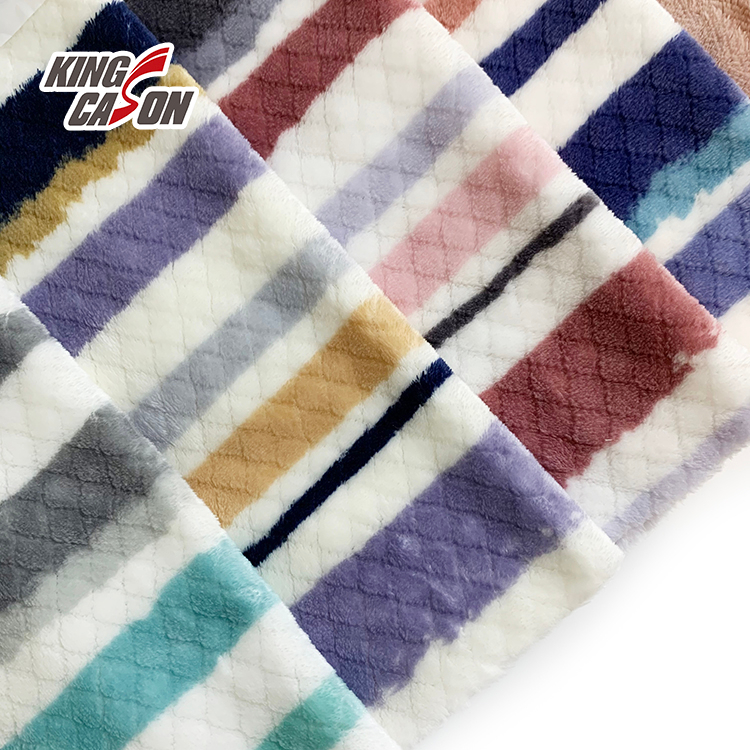 Kingcason Printing Jacquard Flannel Fleece Fabric