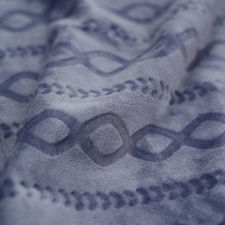 Chain Carving Navy Spandex Minky Fabric