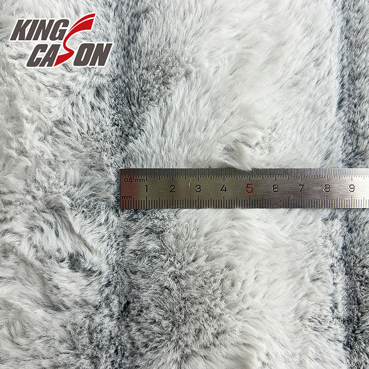 Kingcason 10mm Black Back Print Rabbit Faux Fur Fabic