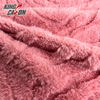 Kingcason Pink Wave Carving Faux Rabbit Fur Fabric