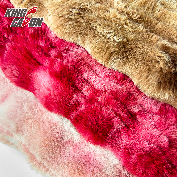 Kingcason Custom Colors Fantastic Tie Dyeing Rabbit Faux Fur Fabric