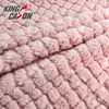 Kingcason Pink Jacquard Plaid Rabbit Faux Fur Fabirc