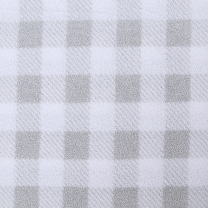 Checkered Texture Printed Polar Fleece Fabric